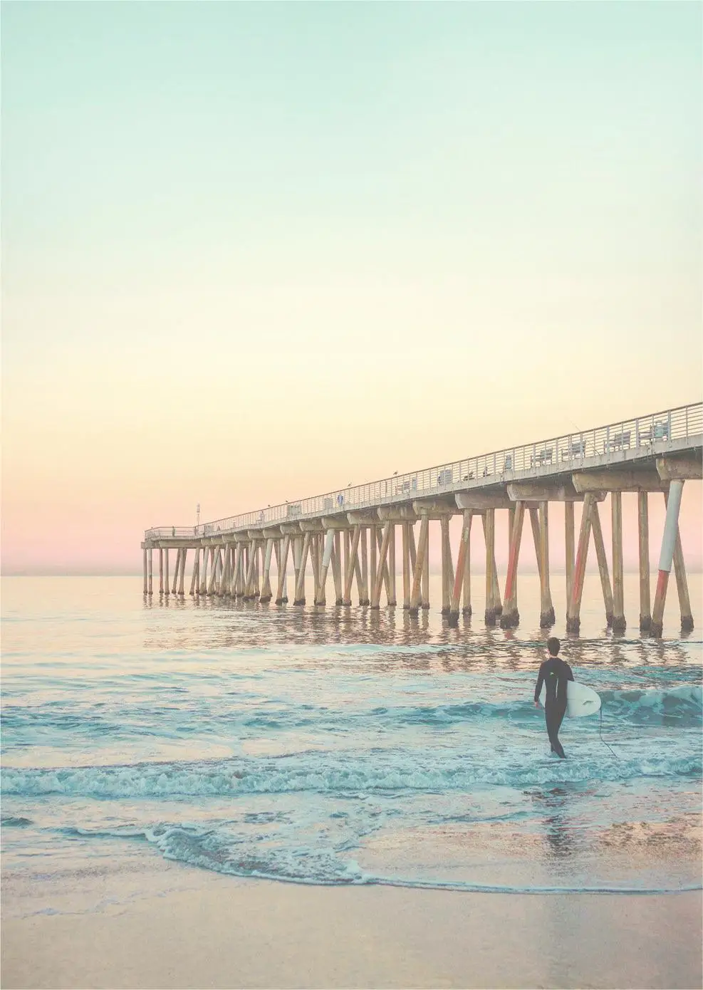 thumbnail image 1 of Pósteres e impresiones de tablas de surf de verano de California, playa, atardecer, costa, lienzo, arte de pared, decoración para sala de estar, 1 of 5