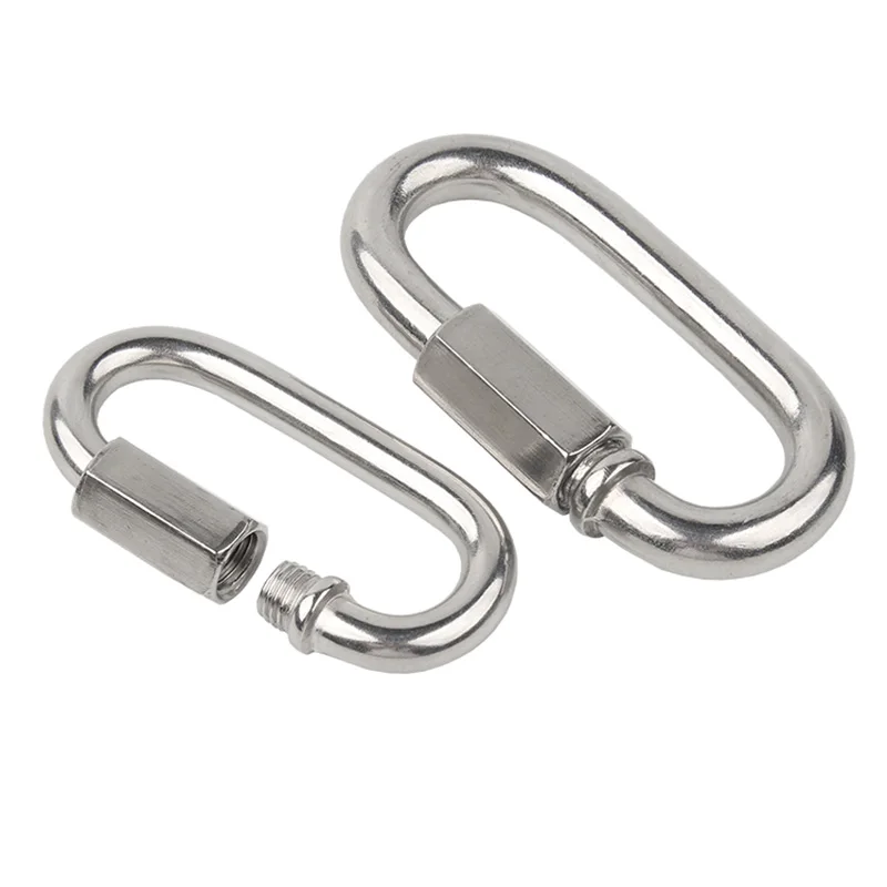1PCS Connector 304 Stainless Steel Quick Ring Connection Ring Runway Buckle Rock Climbing Carabiner Chain Buckle M3.5 M4 M5-M14
