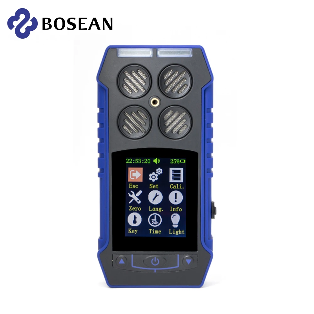 Bosean BH-4S 멀티 가스 감지기, CH4 0-100% LEL O2 0-30% VOL H2S 0-5000PPM CO2 0-5% VOL
