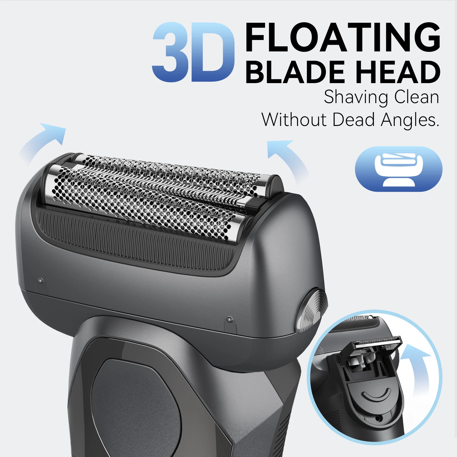 Electric Shaver Kensen S20 Electric Shaver Men 3D Floating Blade Washable Type-C USB Rechargeable Beard Razor Trimmer Machine Barber