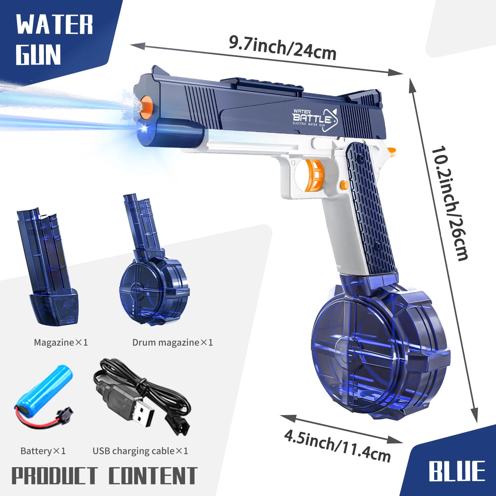 Electric Water Gun- High-Quality Rechargeable Toy With Large Water Capacity For Summer Games, Perfect Gift for Swimming Pool