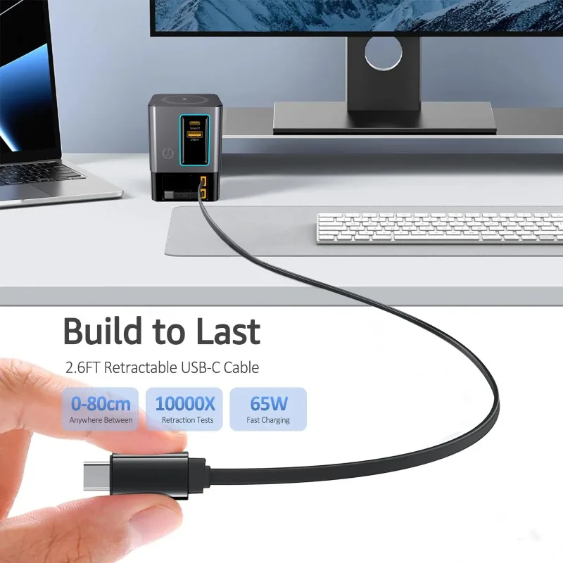 멀티 디바이스 105W 충전 스테이션 접이식 USB C 케이블 무선 충전 멀티탭 노트북 휴대폰 고속 충전 허브