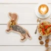 Christmas Dachshund Dog Shaped Wooden Tray Snack Plate Candy Dish Nuts Plates Dessert Plates Storage Trays Xmas Serving Tray 4