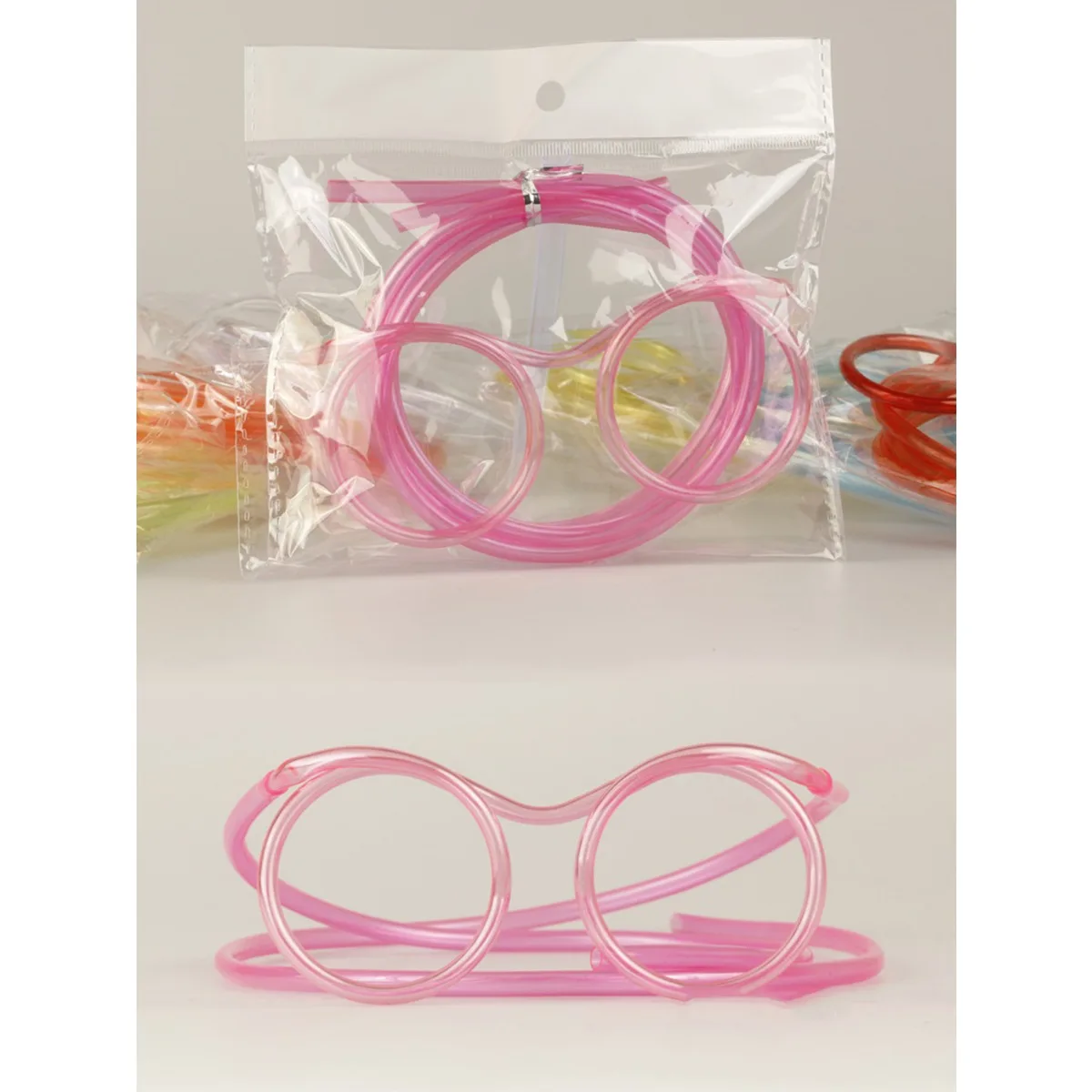 1Pcs Straw Glasses Funny Soft PVC Glasses Flexible Drinking Straws Kids Party Supplies Bar Supplies Creativity Toy Kids Gift