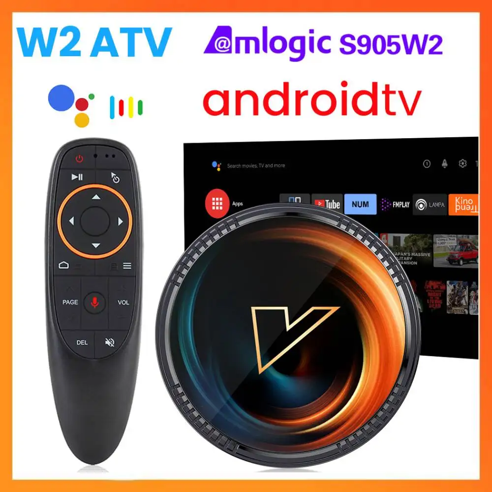 VONTAR W2 ATV androidtv 11.0 Smart TV Box Amlogic S905W2 Google Voice Input 8K Video 4K 60fps AV1 Dual Wifi BT4.0 Media Player