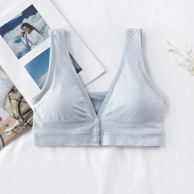 Breastfeeding bra pregnant women underwear maternity nursing bra maternity clothes vest blue