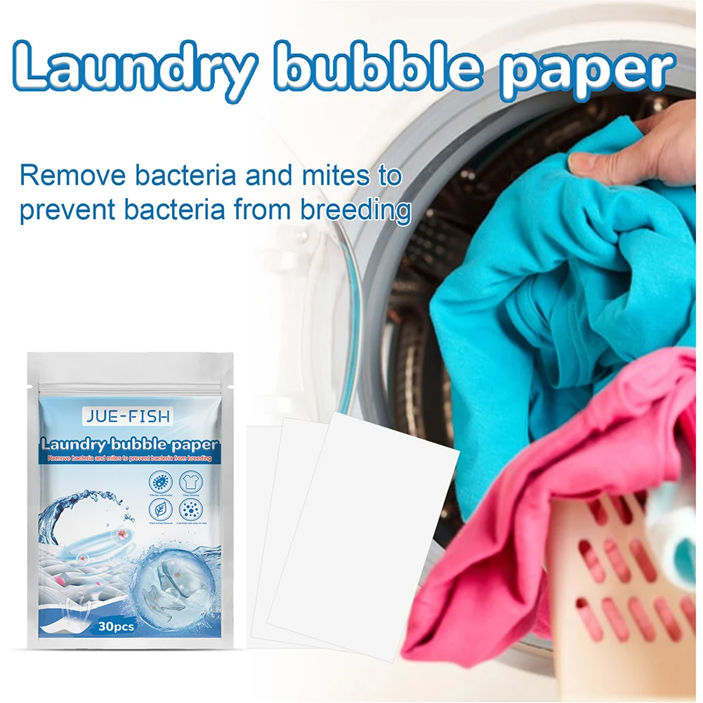 30/60pcs Laundry Detergent Sheets Concentrated Laundry Soap Sheets Decontamination Deep Cleaning for Children Clothes Bra