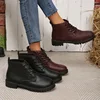 2024Solid Black Oxford Shoes Woman Work Leather Wedge Flats  Casual Lace Up Spring Shoes  Kitchen Non-slip Loafers 1
