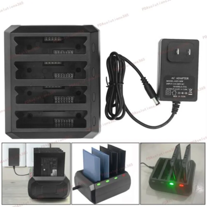 

4-слотовая Подставка для зарядки аккумулятора с адаптером для Zebra Motorola TC51 TC56 TC52 TC57