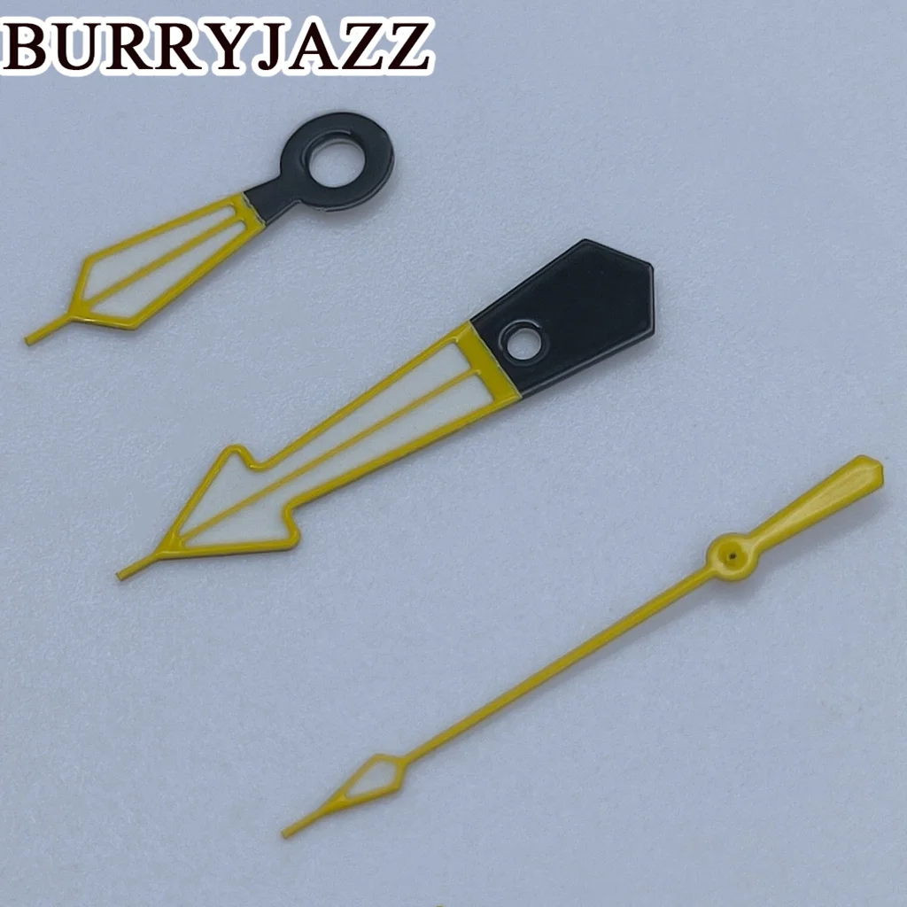 BURRYJAZZ NH35 NH36 NH38 7S26 7S36 4R35 4R36 Watch Hands Black Yellow Hands Green Luminous watch accessories