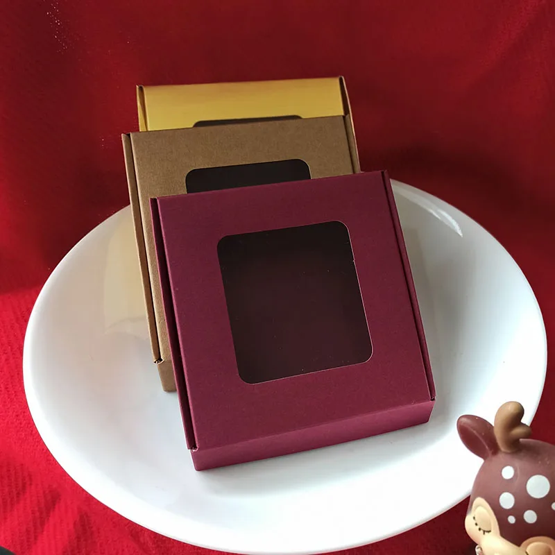 Gold Paper Gift Boxes with PVC Window, 5pcs/10pcs Multi-Size Cardboard Favor Packaging ... - SKU PGBW0939 - UGI Packaging