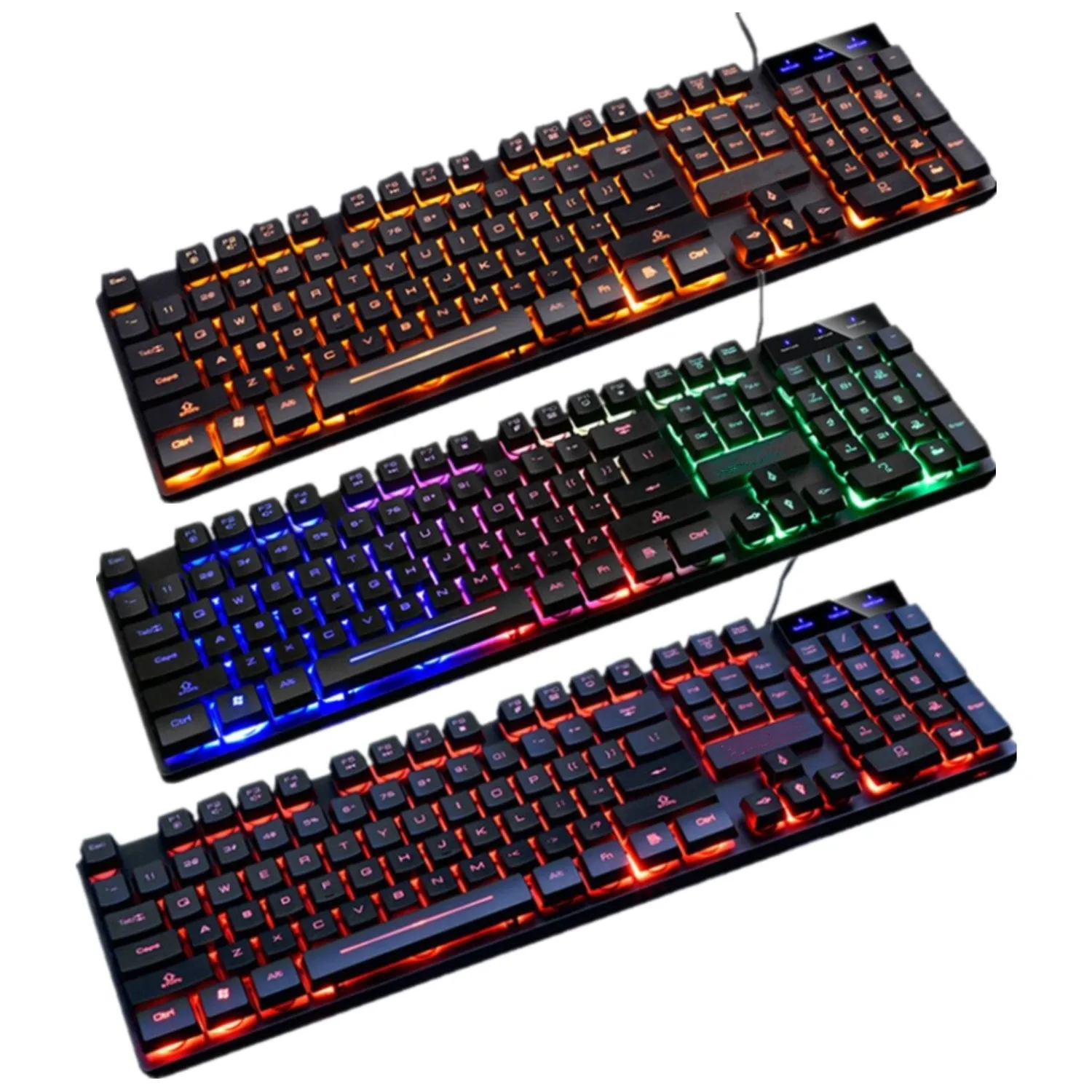 

New RGB Backlit Gaming Gamer Keyboard For PC Computer Desktop Laptop LED Luminous Mechanical Waterproof USB Wired Ergonomic