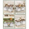 39.4" Lift Top Coffee Table, 4 in 1 Coffee Table, Farmhouse Convertible Coffee Tables, with Hidden Compartments, with Sliding Do 4
