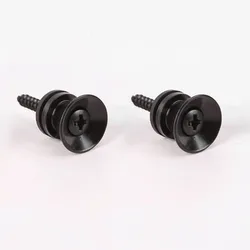 Copper Guitar Strap Locking Pegs - Premium Replacement Accessories (2pcs) (Black)
