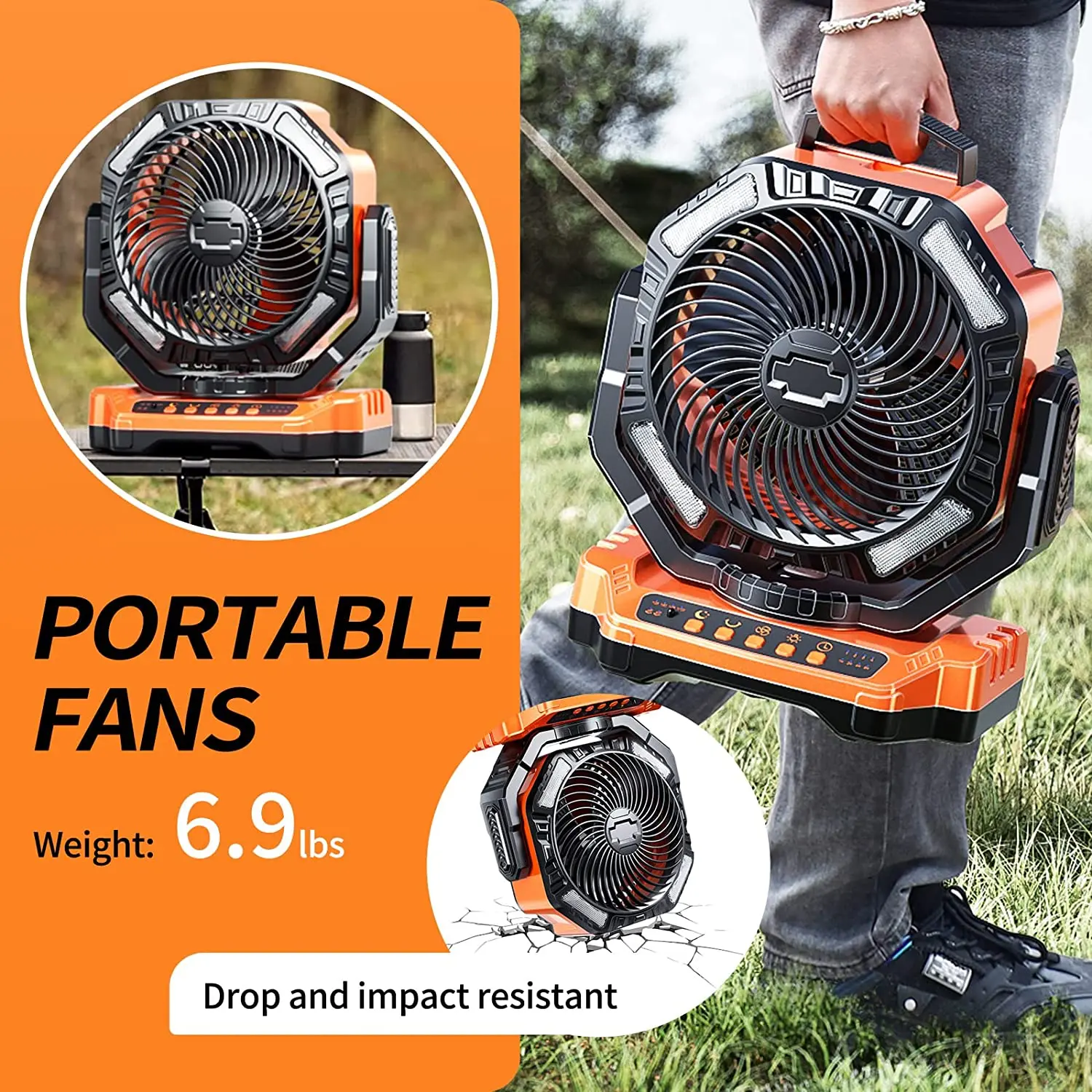 3-in-1 Electric Fan 40000mAh Rechargeable Camping Fan Wireless  Auto-Oscillating Table Fan Summer Travel Tent Fan Air Circulators -  AliExpress, image size:1500x1500