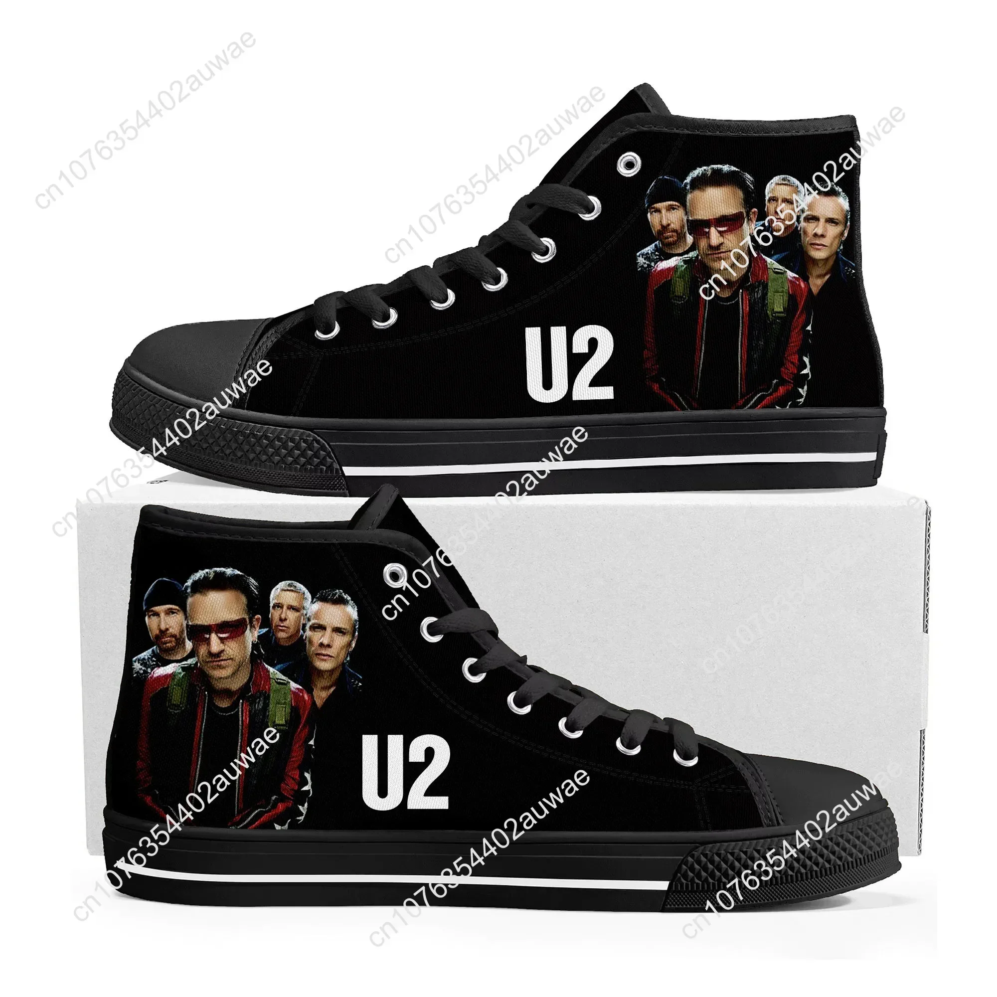 U2 Rock Band Fashion punk High Top High Quality Sneakers Men Women Teenager Canvas Sneaker Casual Couple Shoes Custom Shoes