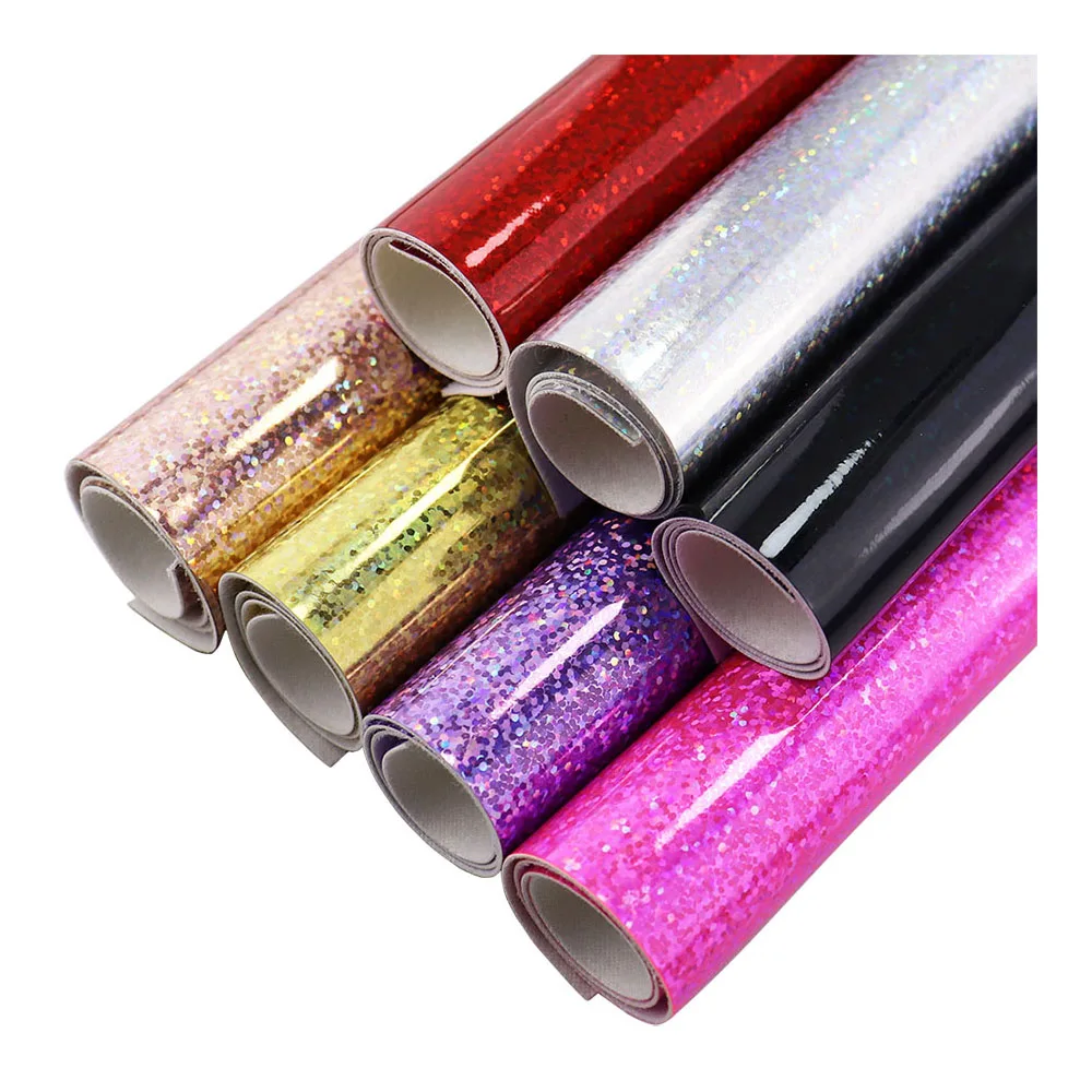 Leather Fabric Iridescent Holographic Faux Synthtic For Earring Bowes Handbags Wedding Decoration