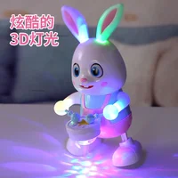 20 Songs Musical Dancing Rabbit Toy with Play The Drum Walking Singing Bunny Moving Toys for Baby with Music Lights for Xms Gift 2