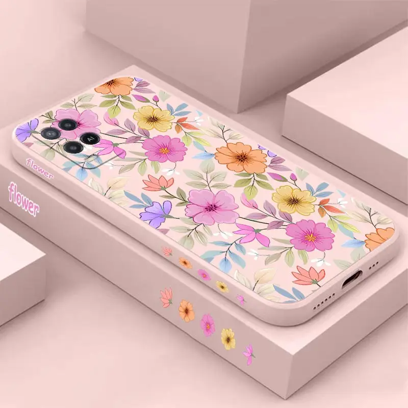 Colorful Flower Silicone Phone Case Cover