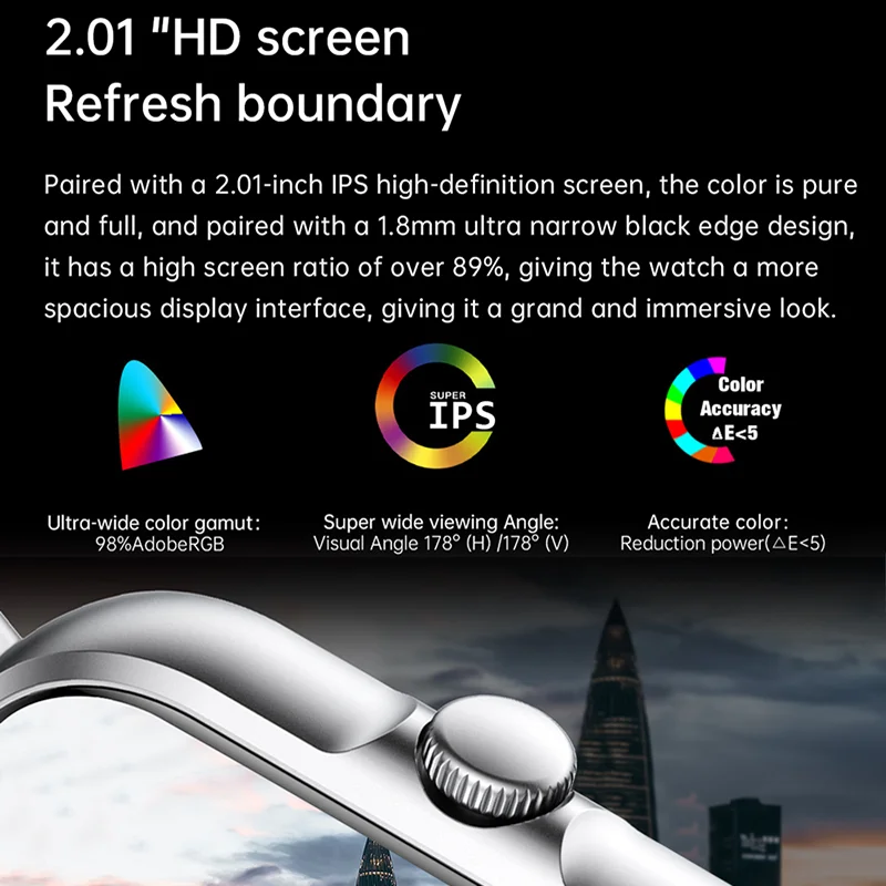 2025 2.01'' Smart Watch BT Call Play Music Heart Monitor Smartwatch Fitness Clock Digital Sports Watches for Men Women Android