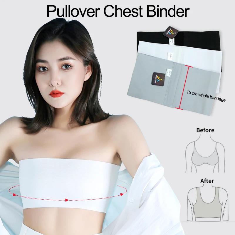 Description Picture 6 of itemTube Whole Bandage Chest Binder Pullover Breast Binder Flat Chest Supporter Cosplay Lesbian Strapless Chest Binder