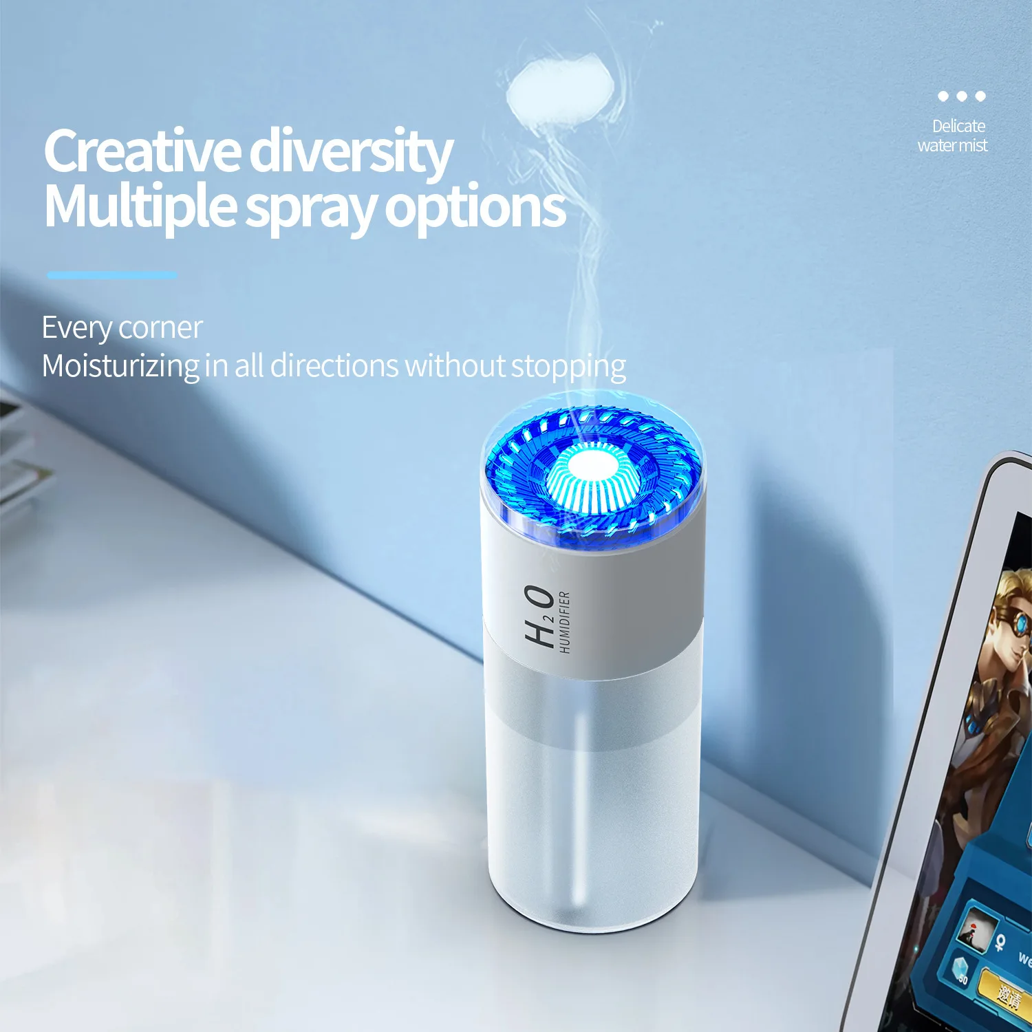 

Air Humidifier For Home Bedroom 500ml Aroma Essential Oils Diffuser Portable Room Fragrance Diffuser With Colorful Night Light