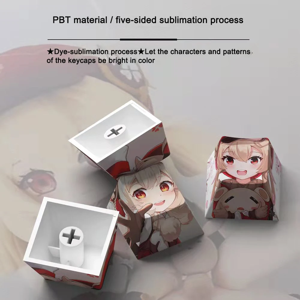 Genshin Impacto PBT Sublimação R4 Cereja Perfil Teclado Mecânico Keycap