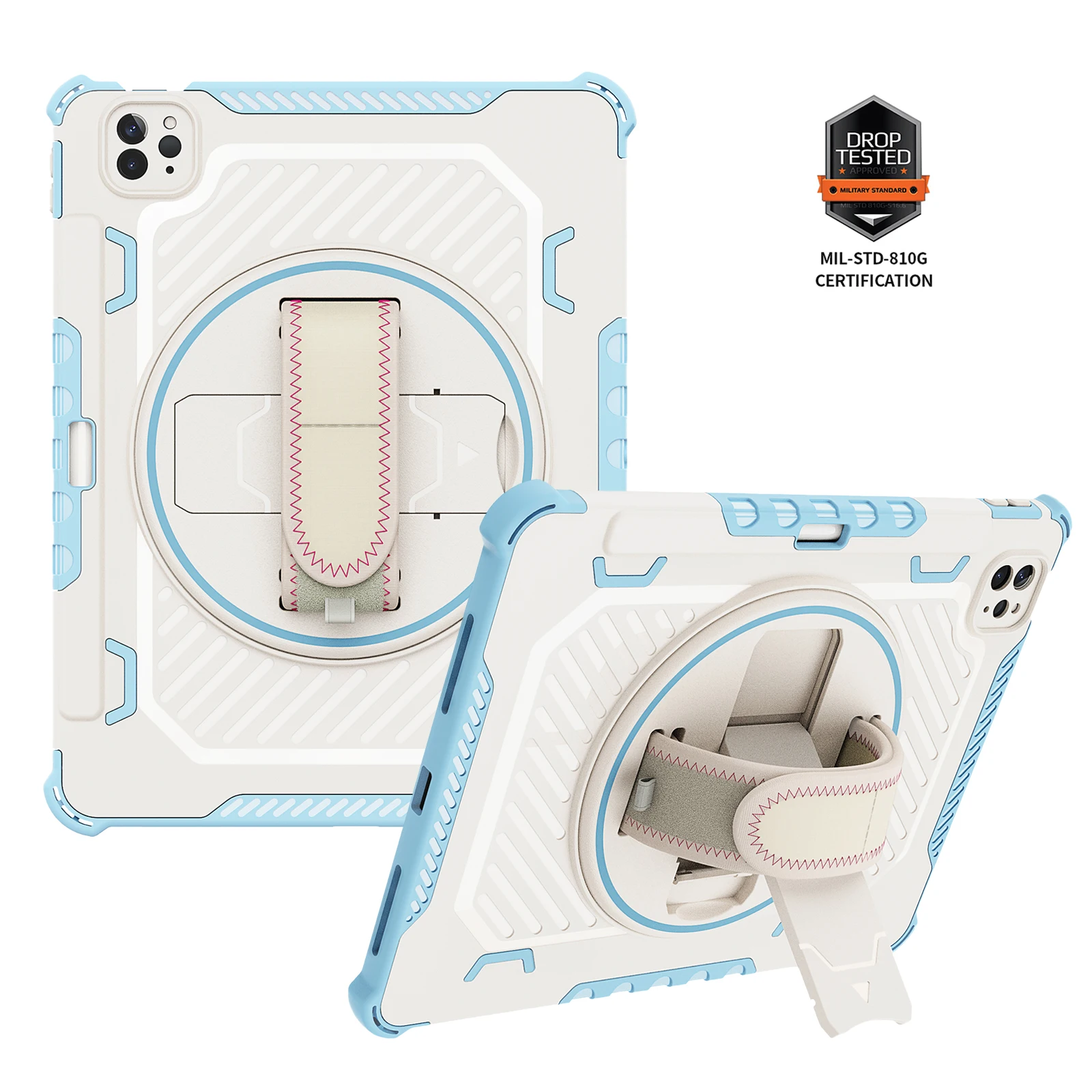 Custodia Antiurto Per Ipad Pro 12.9 M2 M1 Heavy Rugged Kickstand Cover Ipad 12.9 Pro 11 Custodia Con Cinturino Rotante A2069 A2378 A2764