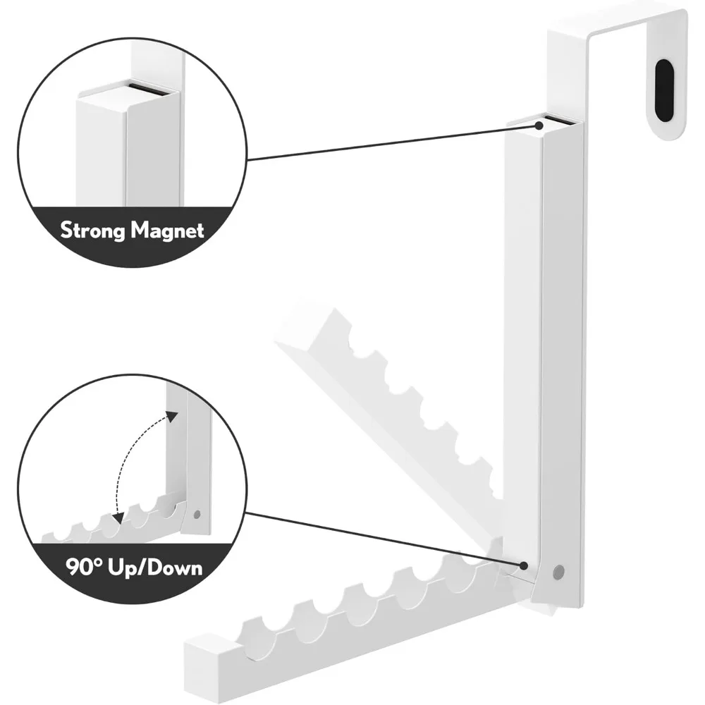 2 Pack Over The Door Hanger Hooks for Clothes Small Portable Storage Hooks, Over The Door Clothes Drying Rack for 3