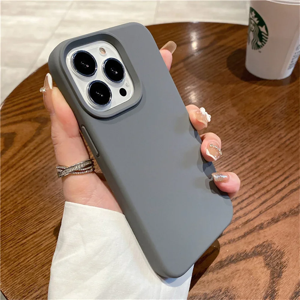 Enhanced Shockproof Soft Solid Color Phone Case - Durable and Protective Cover