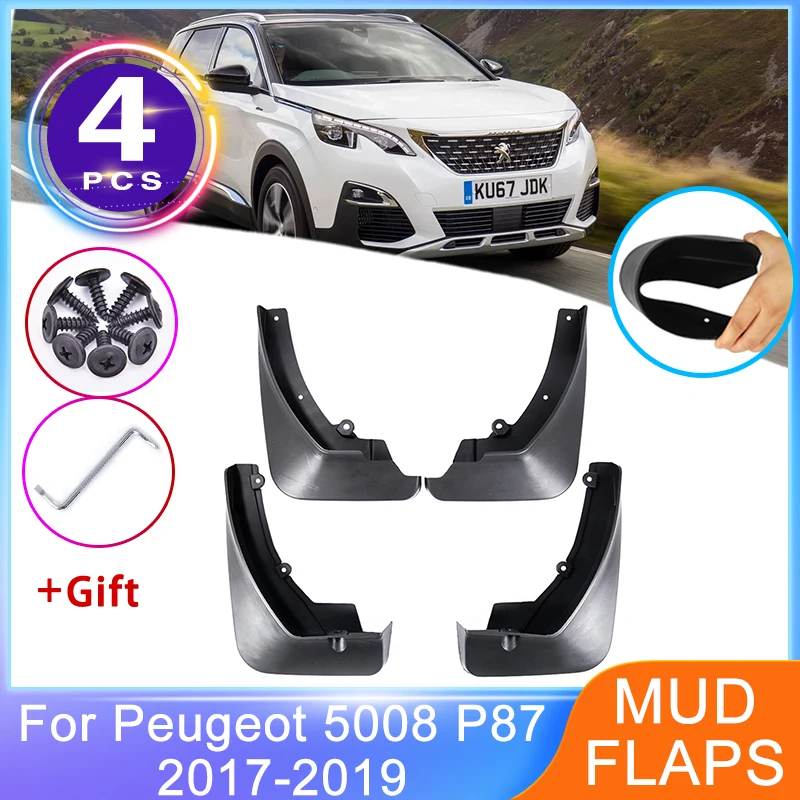 

Детали для Peugeot 5008 P87 Mk2 2017 2018 2019, защита колеса, брызговики, брызговики, брызговик, запасные части для автомобилей
