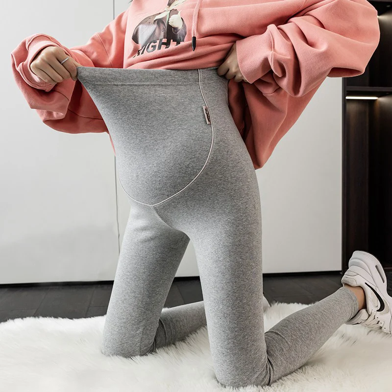 Four Seasons Thick Warm Plus Velvet Cotton Maternity Legging Thermal Fleece Belly Pants Clothes for Pregnant Women Pregnancy 3