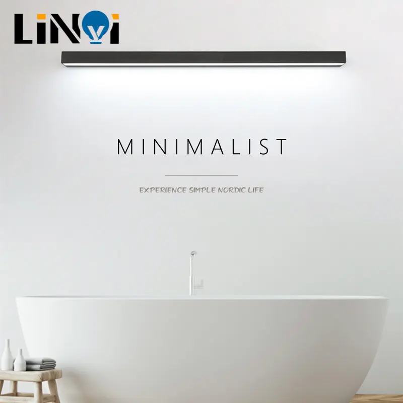 

Modern Bathroom Mirror Light Led Mirror Light Brushed Aluminum Nordic Anti-fog Bathroom Wall Light Makeup Dresser Light
