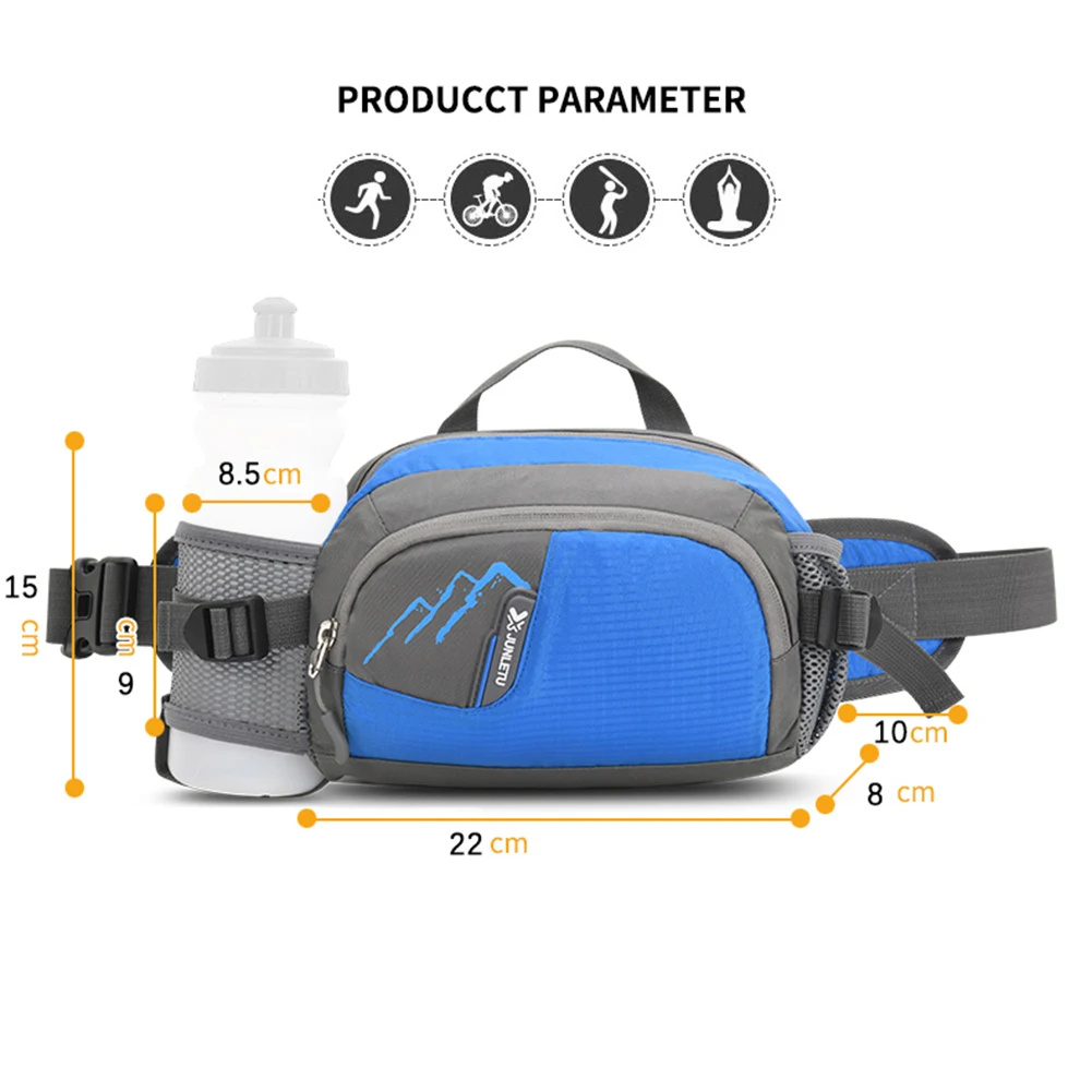 Sports Waist Bag Man/Woman Marathon Trail Running Waist Pack Riding Fitness With Water Bottle Bag Dual Pocket Mobile Phone Bag 6