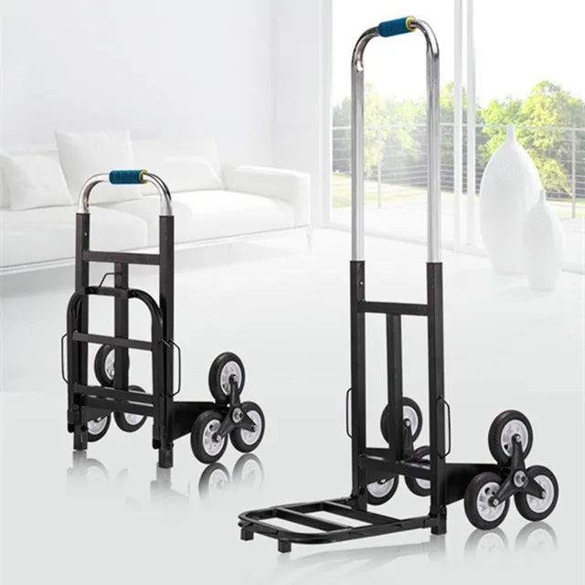 Hand Cart Push Car Heavy King Moving Cargo Trailer Húzza Az Árukat A Lépcsőn Kosáron