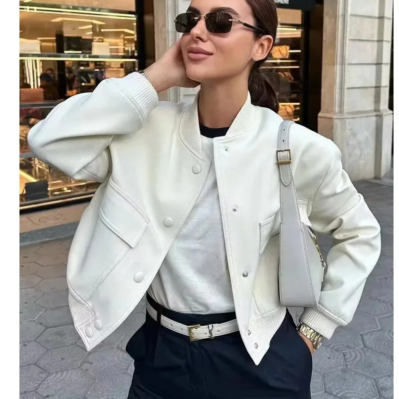 Women Fashion With Pockets Bomber Jacket Coats Vintage Long Sleeve Front Button Casual Female Outerwear Chic Tops Genuine modis водолазка modis