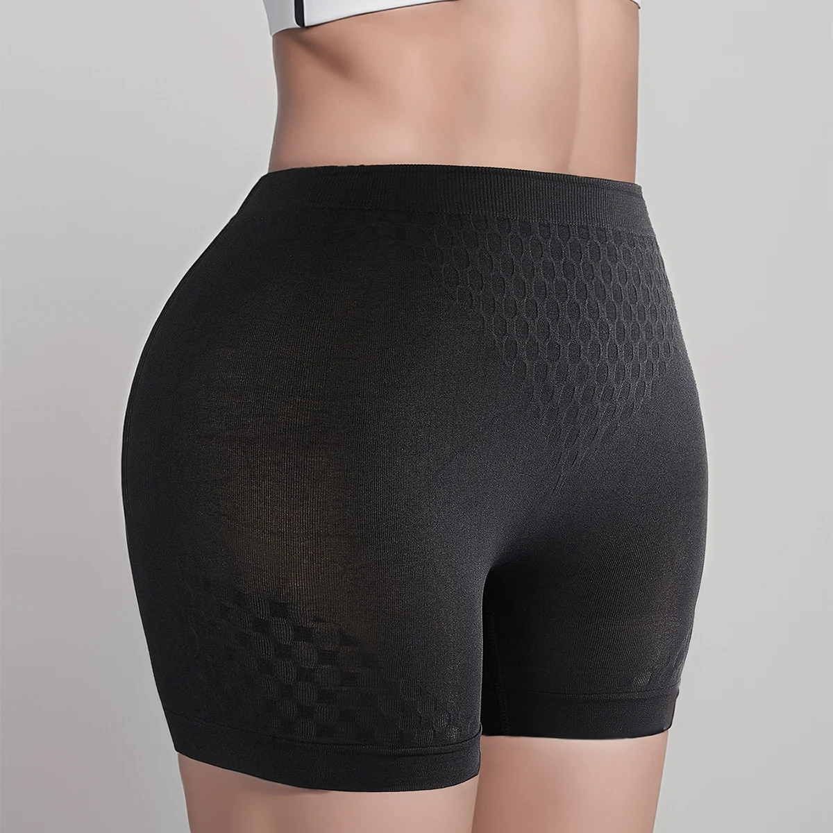High Waist Underwear Women's Mid-Waist Seamless Bottoming Tummy Control Pure Cotton Hip Lift Crotch Anti-Exposure Boxer Safety Pants