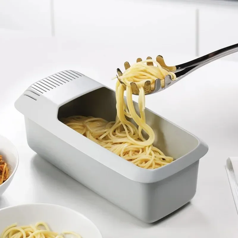 New Kitchen Storage Box, Drainage Storage Basket, Plastic Pasta Box, Washing and Cooking Dual-use Box, Microwave Heating LIJIAO