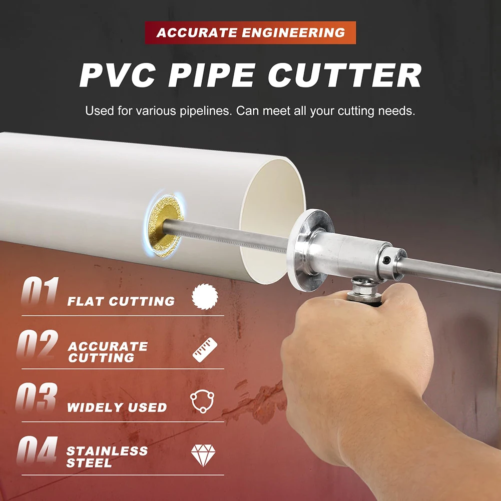 Inside PVC Pipe Cutter Internal Plastic Pipe Cutter Stainless Steel Plumbing Inside Cutter Tool for Impact Drivers and Drills