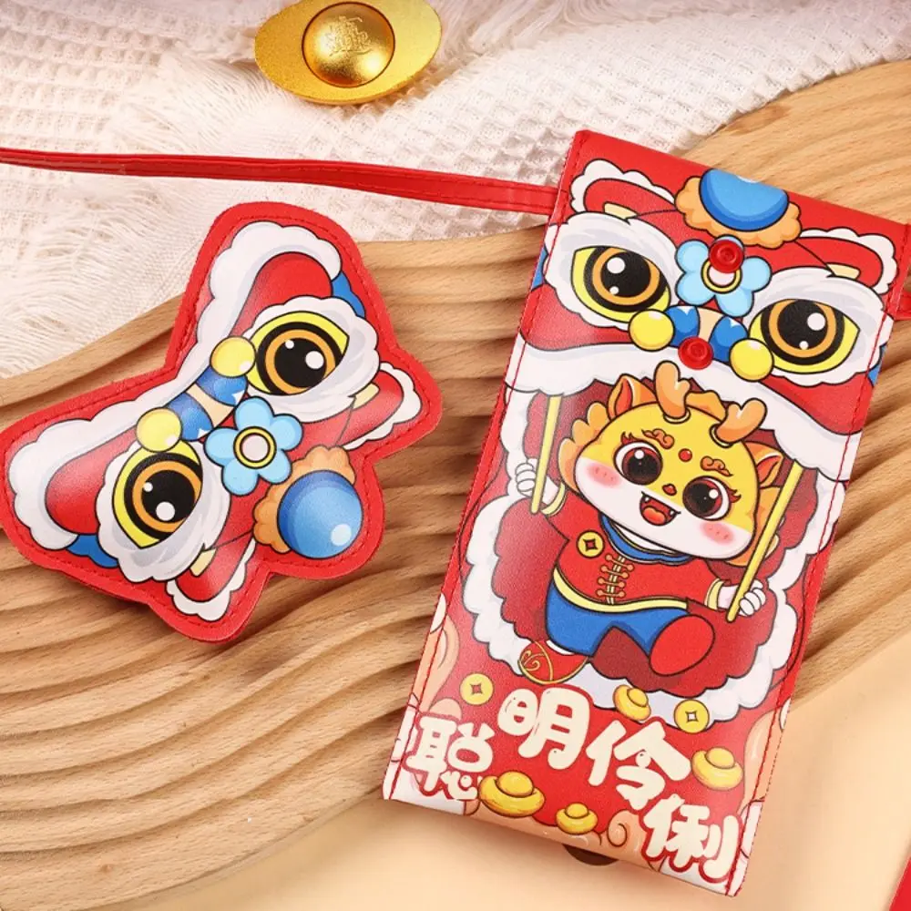 

Оригинальный кошелек для монет с китайским драконом, креативный мультяшный кошелек, красный пакет, сумка через плечо с красным пакетом, Детский кошелек на удачу