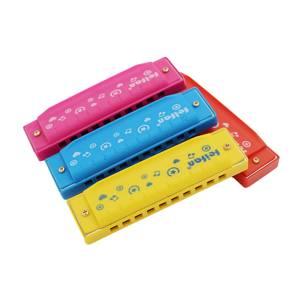Детская Губная гармошка пластиковая с 10 отверстиями для начинающих |
