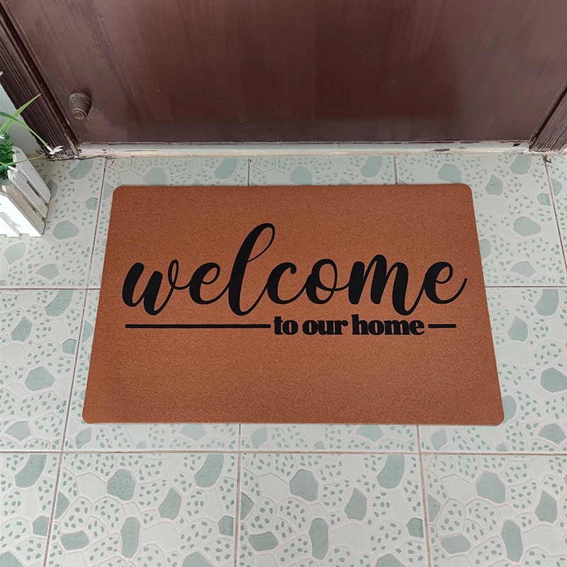 

Funny Doormat Welcome To Our Home Personalized Hallway Carpet Exterior Entrance Door Doormat for The Front Door Anti-Slip Rugs