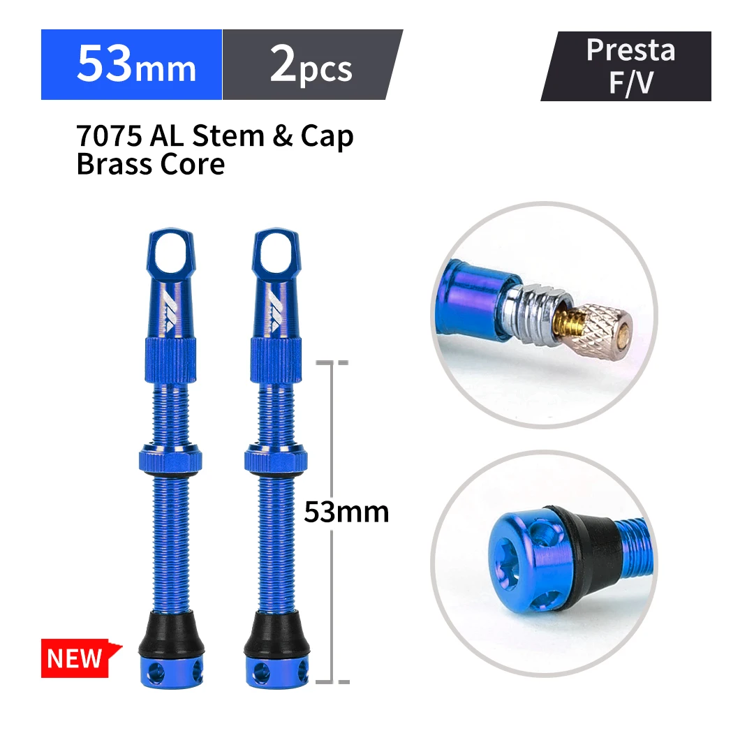 High-Performance Aluminum Alloy Presta Valve Pair for Tubeless Bikes