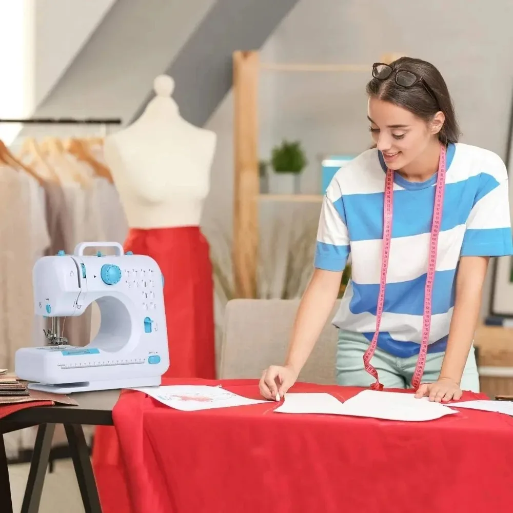 Multi-Functional Household Automatic Portable Electric Sewing Machine with Lockstitch, Overlocking, and Cutting Fun