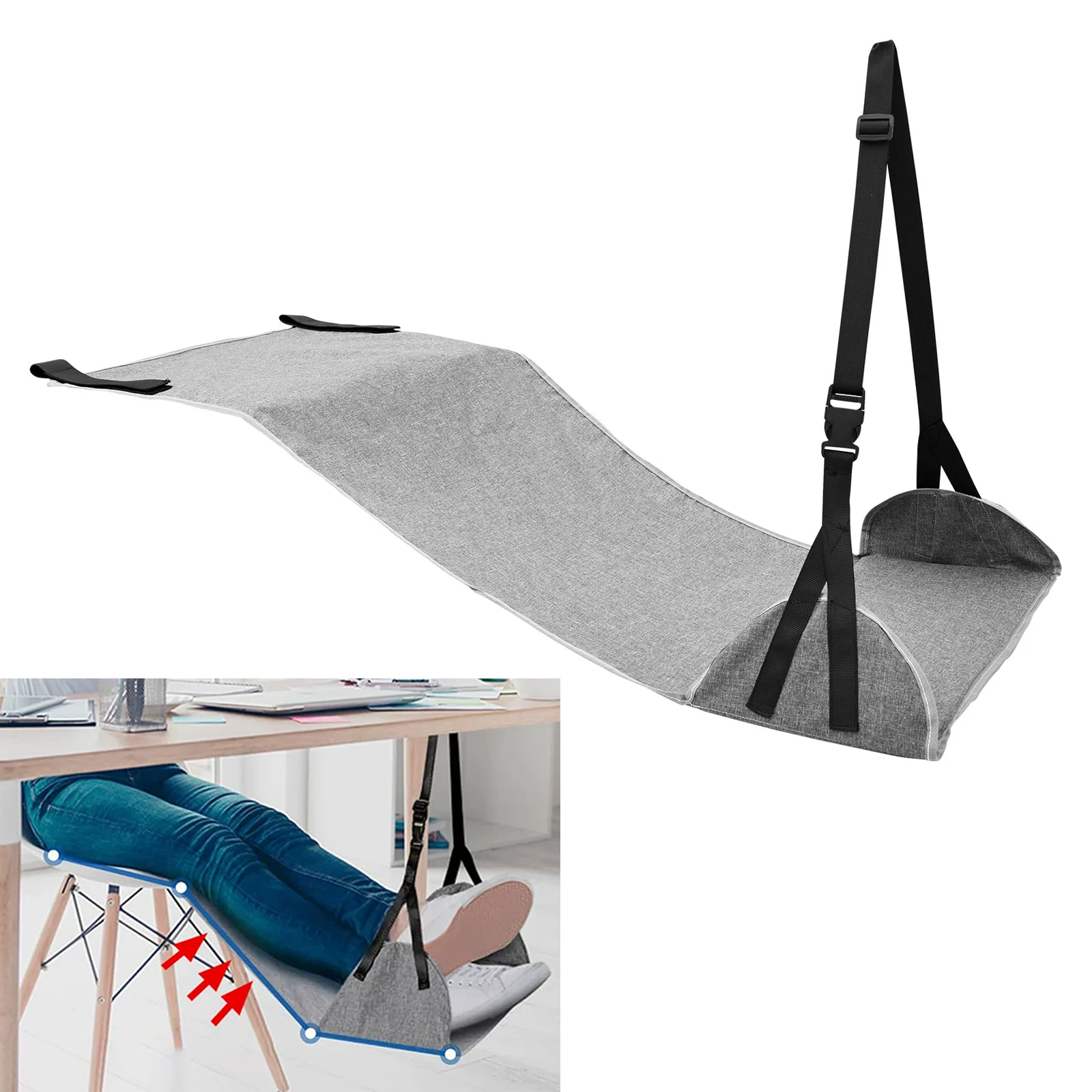 Nylon Portable Airplane Foot Rest Hammock for Travel