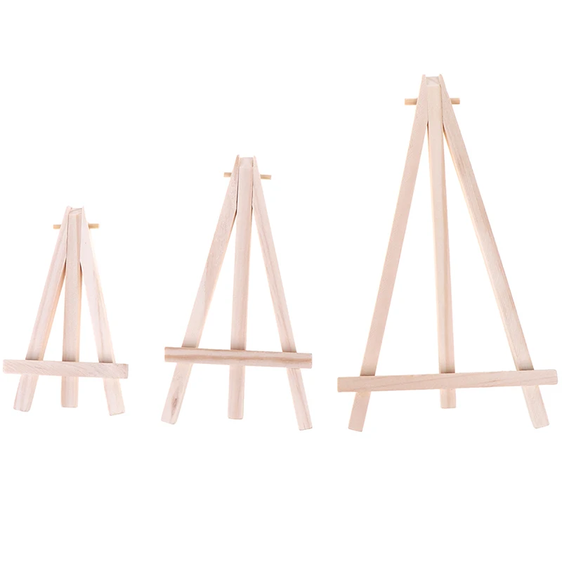 

Natural Wood Mini Easel Frame Tripod Display Meeting Wedding Table Number Name Card Stand Display Holder Children Painting Craft