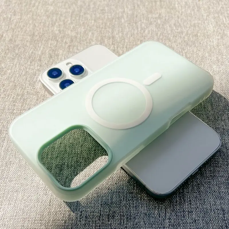 Luxury Candy Magsafe Wireless Charging Matte Phone Case with Magnetic Bumper