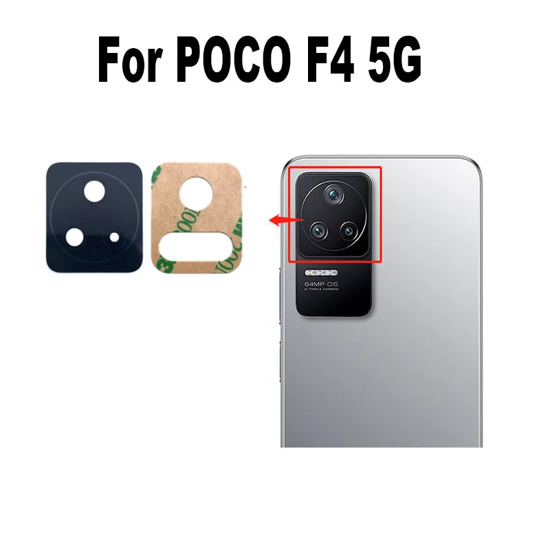 

2 шт. Новинка для Xiaomi Poco F4 5G задняя камера Стекло задняя камера стеклянный объектив с клейкой наклейкой Замена