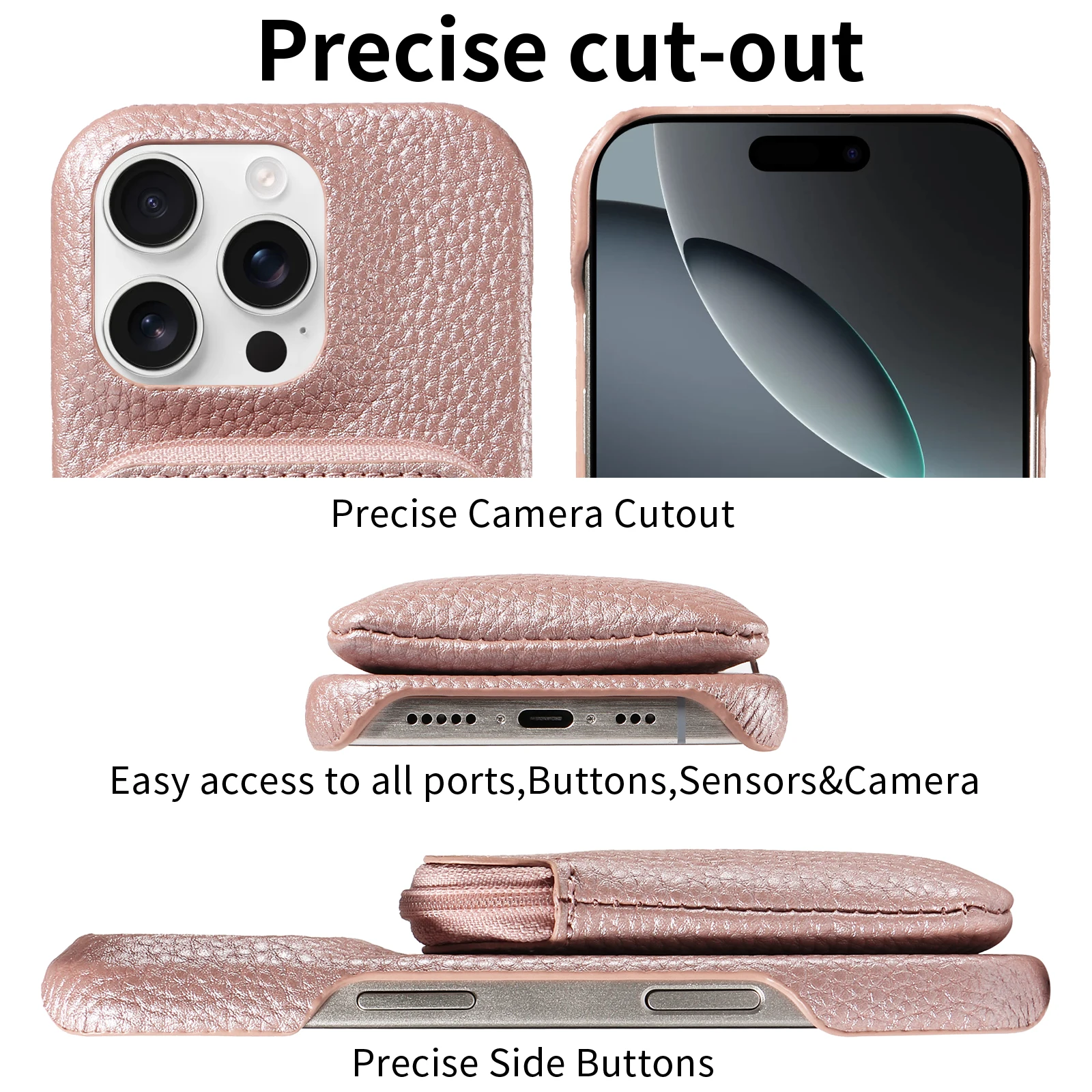 Elegant Faux Leather Phone Case with Card Holder - Shockproof & Drop-proof Protection