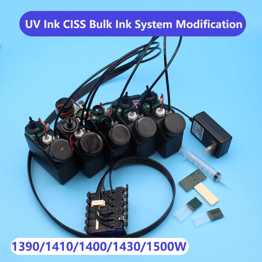 

UV DTF CISS For Epson 1430 1400 1410 R1390 1500W UV Ink Bulk Ink System Modification UV LED Printer Continuous Ink Supply System